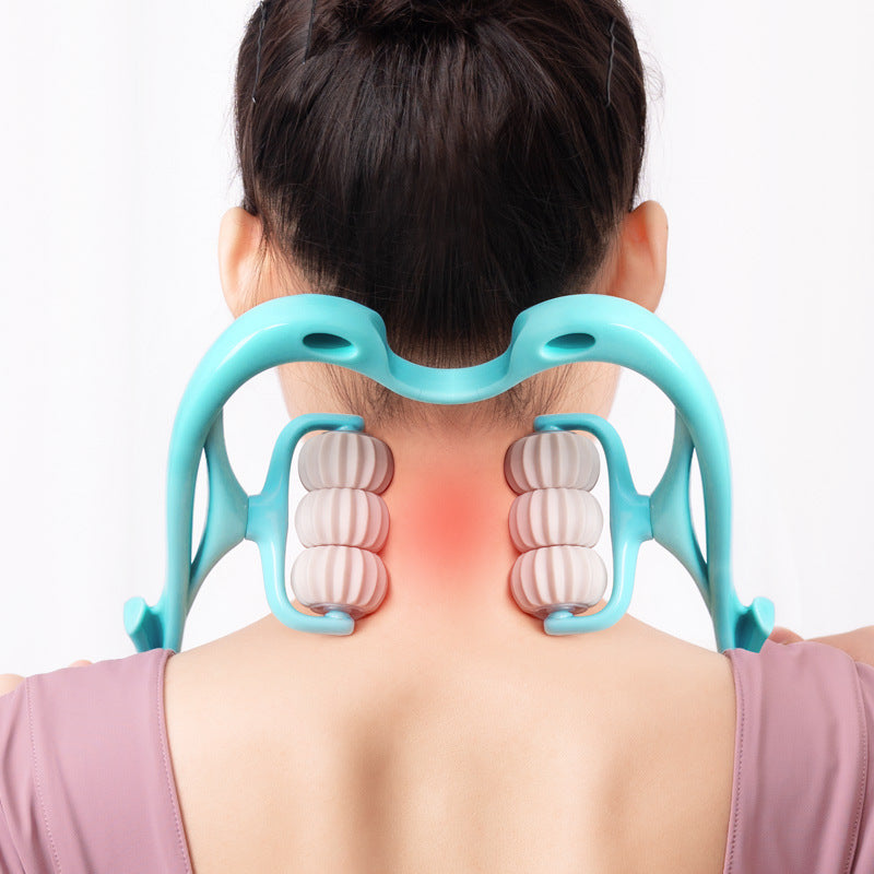 6-Wheel Neck Massager Manual Roller Tool for Neck & Muscle Relief