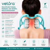 6-Wheel Neck Massager Manual Roller Tool for Neck & Muscle Relief