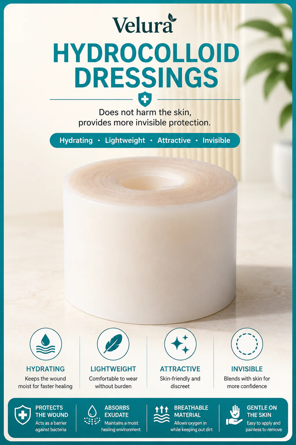 Hydrocolloid Roll Waterproof Healing Tape